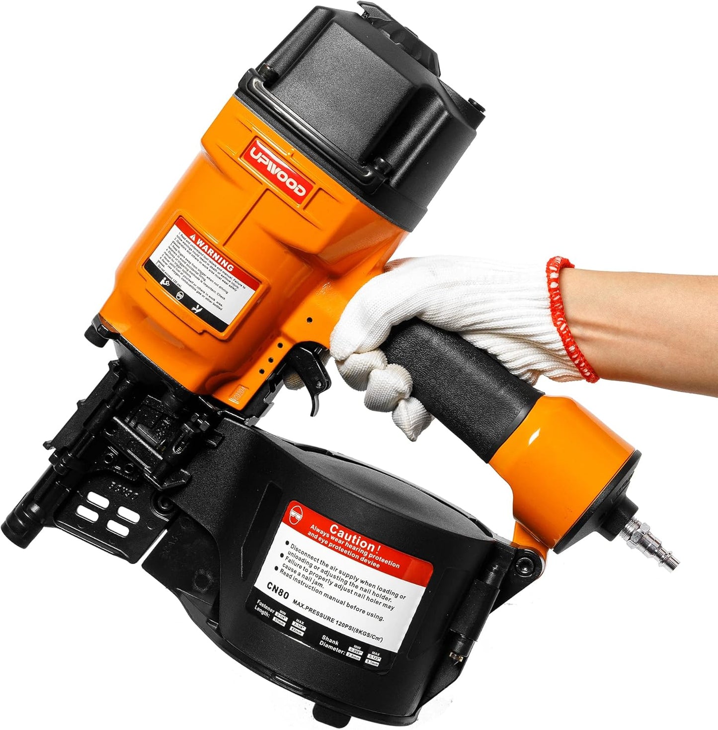 CN55 Air Coil Nailer, 1 Inch to 2-1/4 Inch 15 Degree Coil Nail Gun Fast Shooting Fencing Nailer Pneumatic Coil Framing Nailer