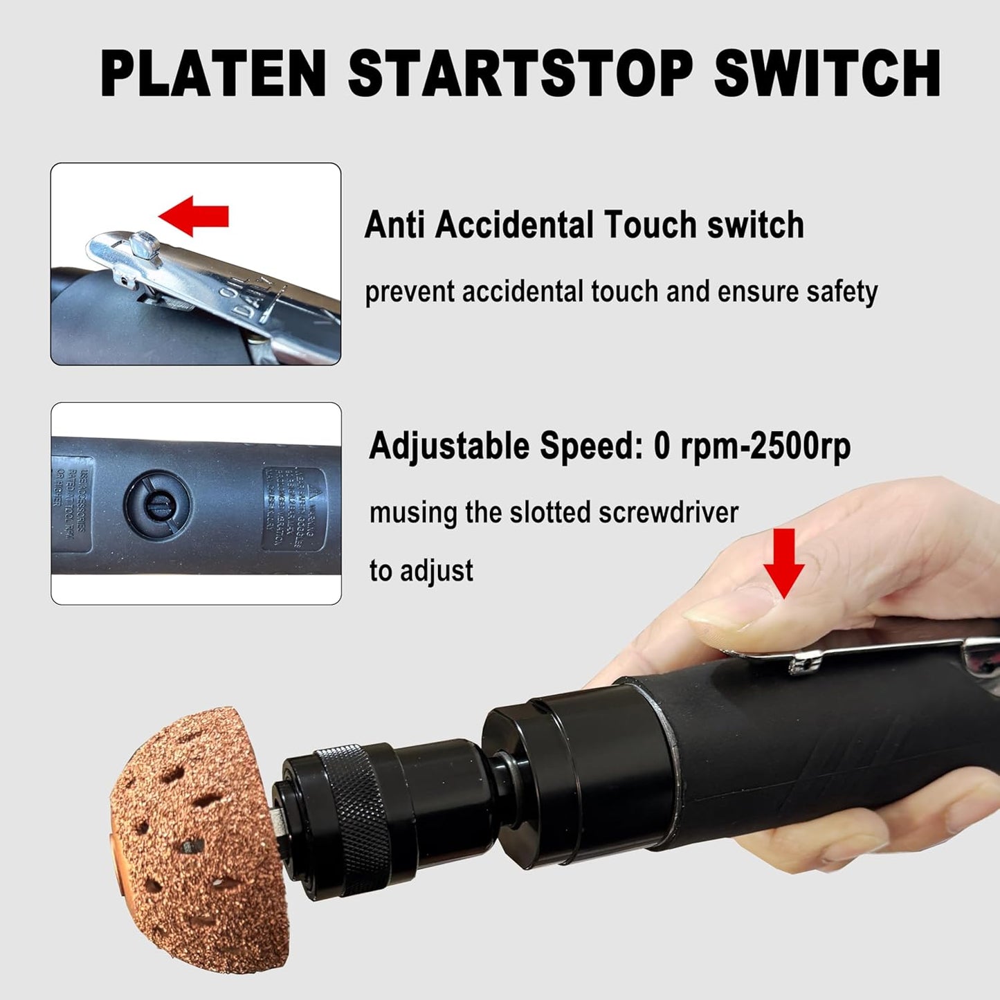 Car Air Tire Repair Polish Patch Tools Set, Include 2500rpm Low Speed Air Tire Buffer Tire Inner Liner Scrapper Patch Roller Tungsten Steel Buffing Wheel Head 40mm 55mm