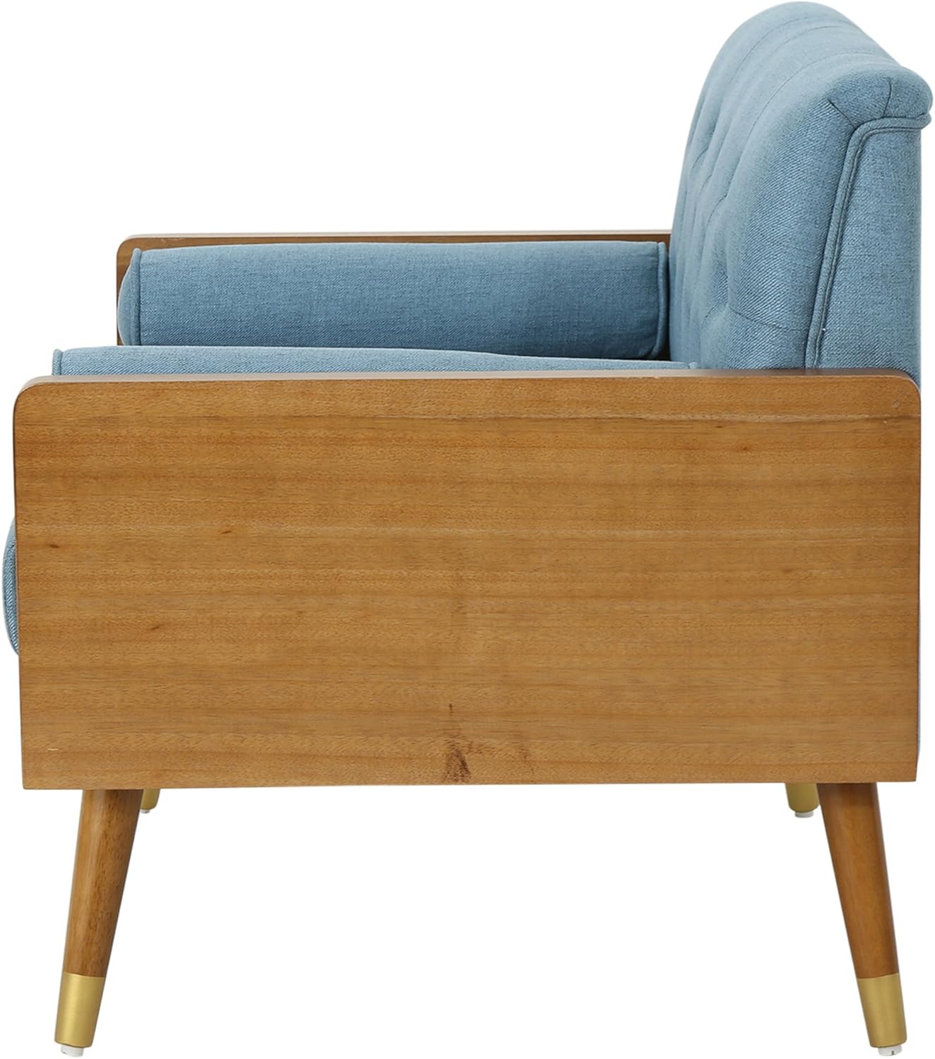 Christopher Knight Home Greta Mid Century Modern Fabric Club Chair, Blue, Dark Walnut 30.5D x 37.75W x 33H in