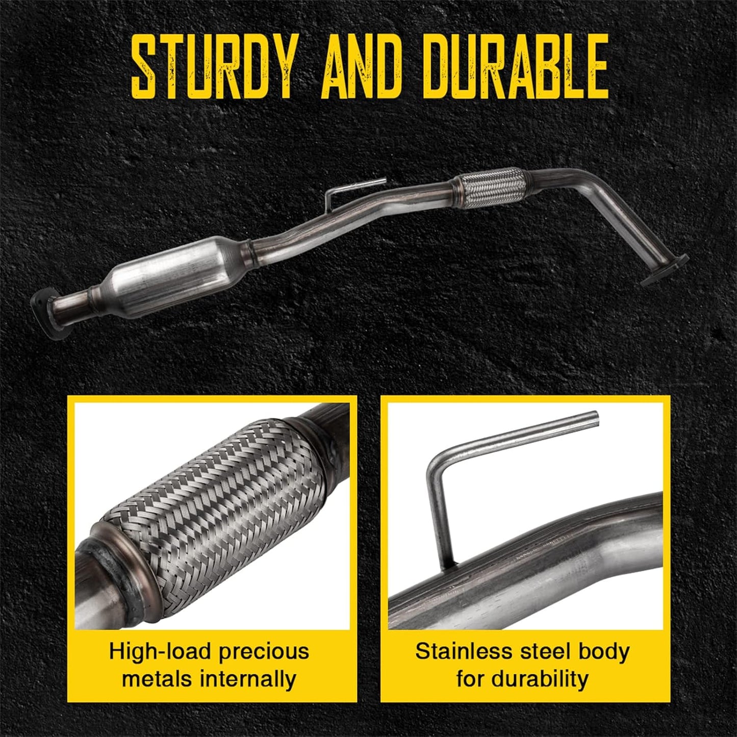 Catalytic Converter Flex Exhaust Pipe Replacement for 1997-2001 Camry 1999-2001 Solara 2.2L Replace 0995701, 326145, 0965701, 55537, 40244, 58052,88082 (EPA Compliant)