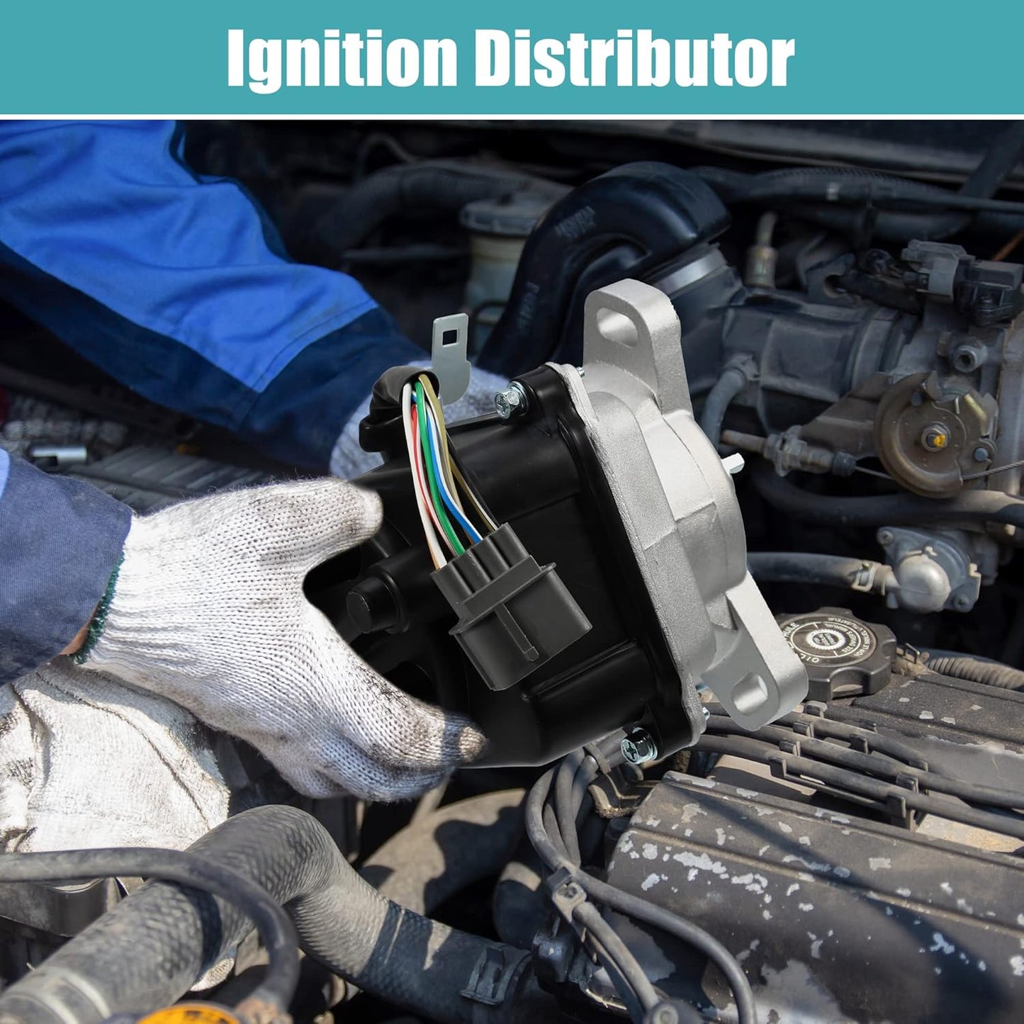 X AUTOHAUX Replacement Ignition Distributor for Honda Civic for Acura EL 1.5L/1.6L SOHC 1999 2000 TD-91U TD91U TD63U TD-63U TD-73U TD73U