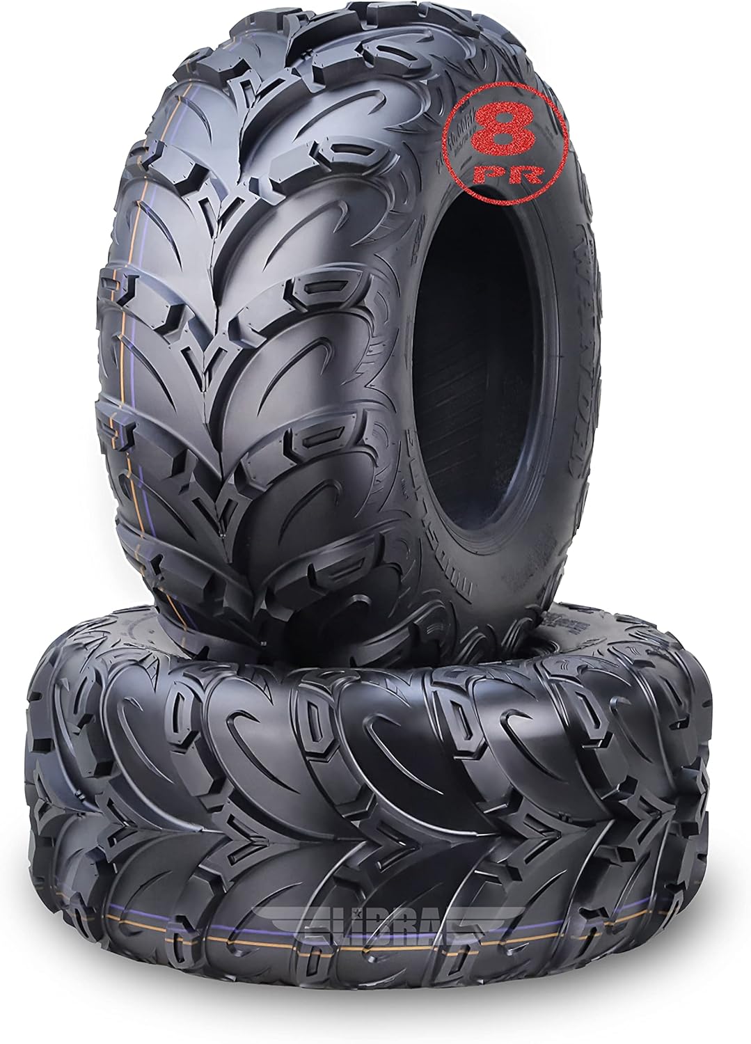 WANDA Performance 8 Ply ATV Tires 22x10-9 Mud Sling fit Honda Recon Suzuki Ozark 250, Set 2