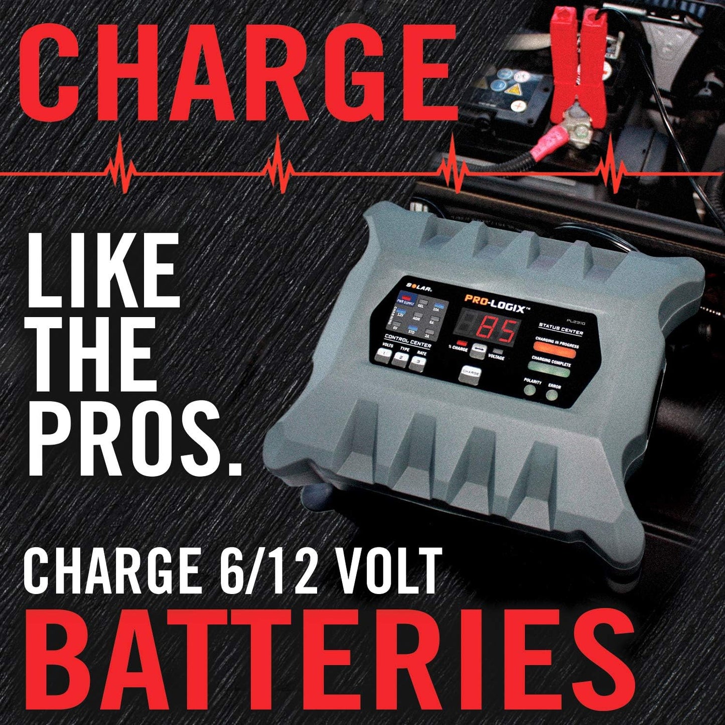 Clore Automotive PL2310 10-Amp Fully-Automatic Smart Charger, 6V and 12V Battery Charger, Battery Maintainer, and Stable Power Supply with Temperature Compensation