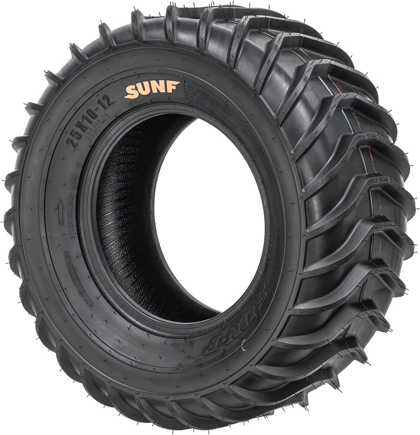 SunF 25x10-12 25x10x12 Mud Sand Tires 6 Ply Tubeless A061 [Set of 2]