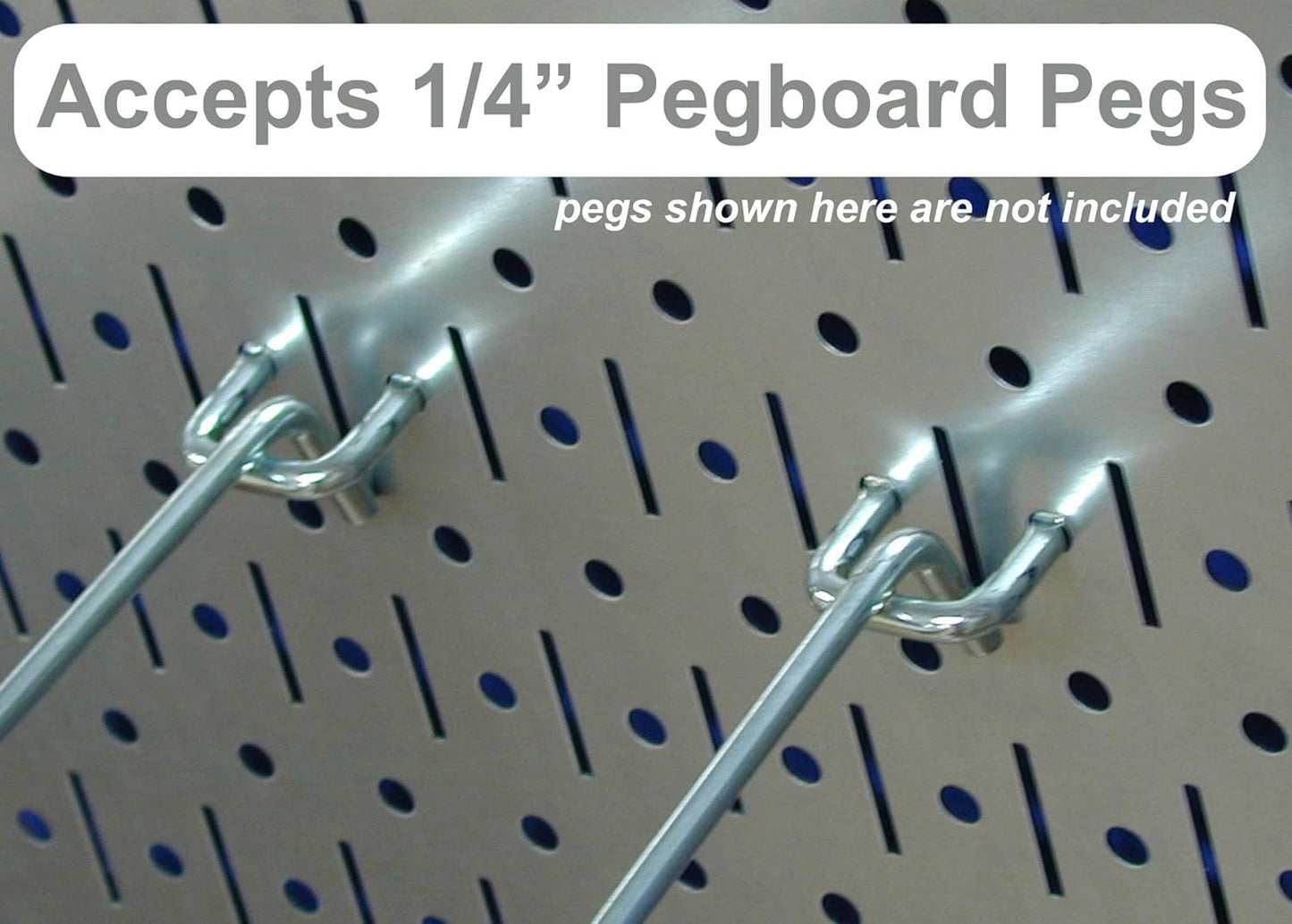 Wall Control Pro-Grade Metal Pegboard Organizer Galvanized Tool Board Panels with Black Accessories