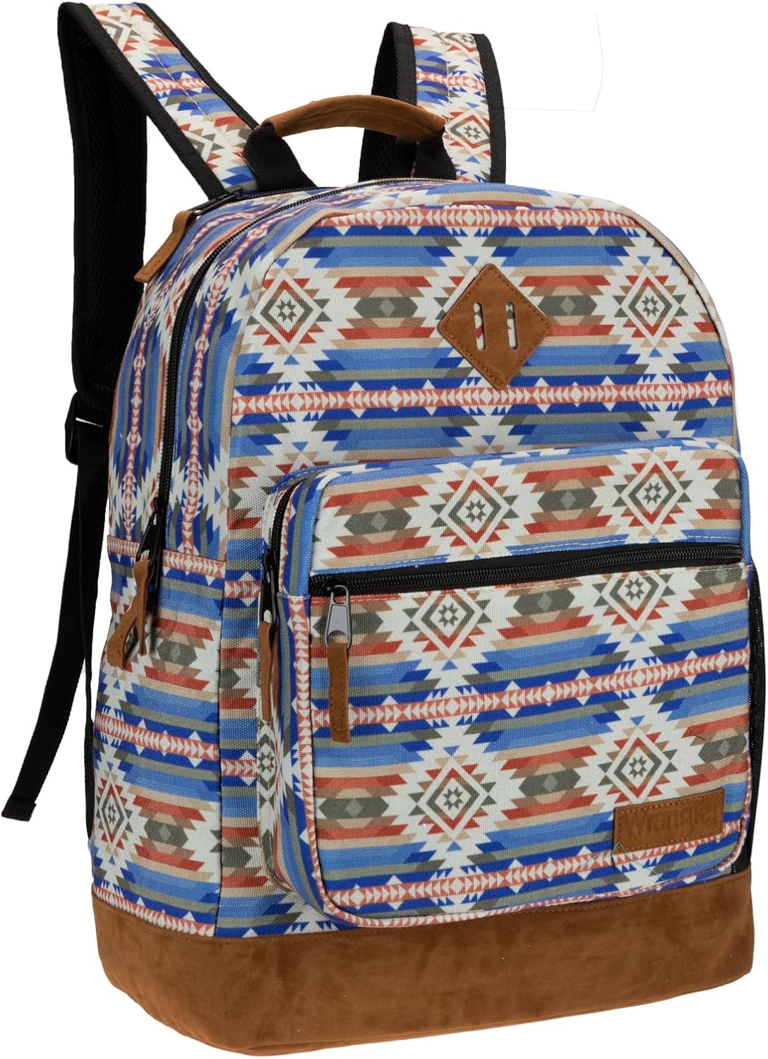 Wrangler Yellowstone Sturdy Backpack for Travel Classic Logo Water Resistant Casual Daypack for Travel with Padded Laptop Notebook Sleeve (New Retro)