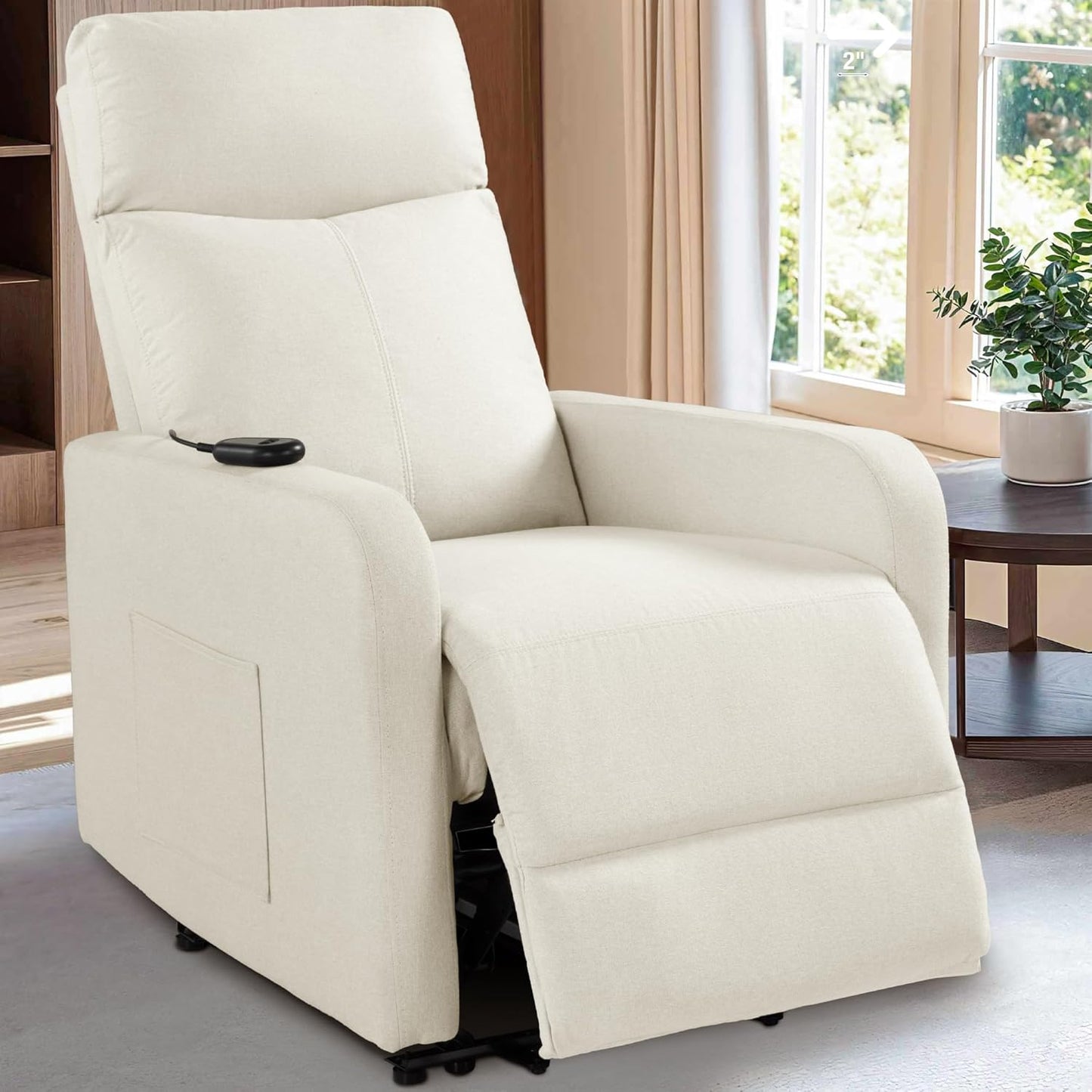 Zero Wall Power Recliner Chairs, Small Recliner for Small Spaces and Petite People Man Woman (1, Dark Brown Faux Leather)