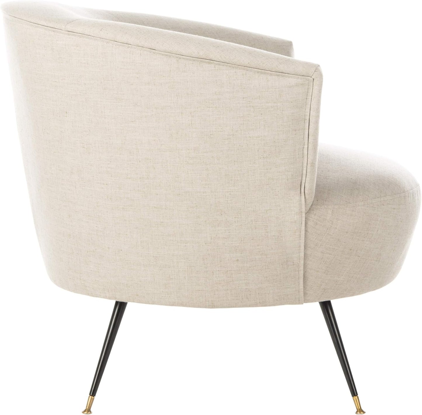 Safavieh Home Arlette Mid-Century Retro Light Grey Velvet Accent Chair