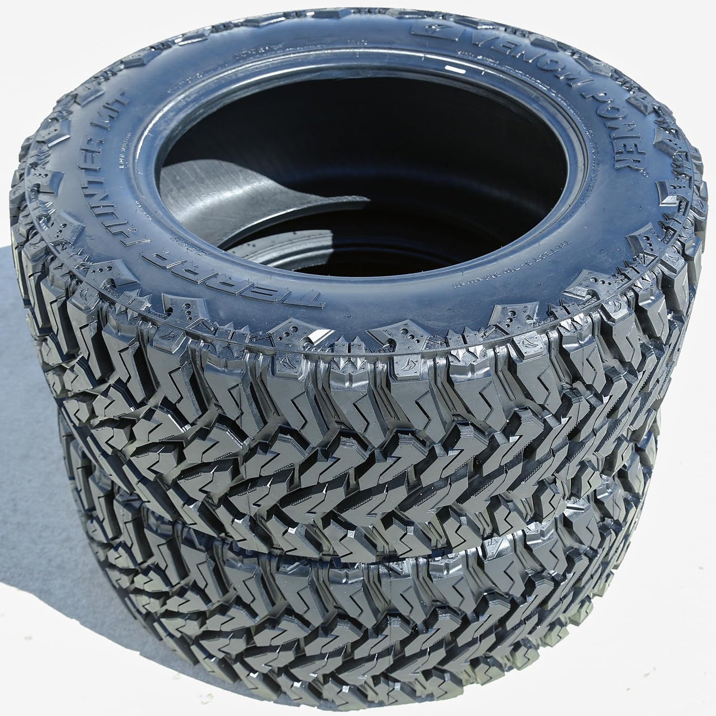 Venom Power Terra Hunter M/T Mud Off-Road Light Truck Radial Tire-33X12.50R20LT 33X12.50X20 33X12.50-20 119Q Load Range F LRF 12-Ply BSW Black Side Wall