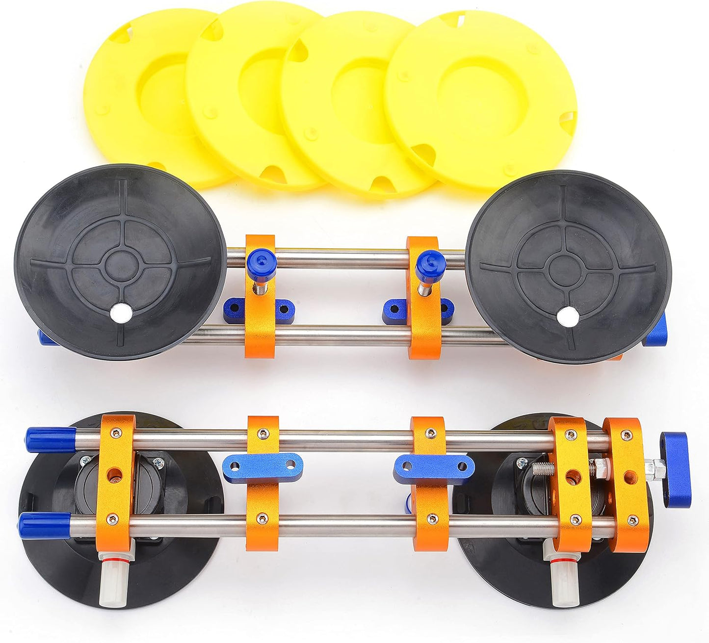 Seamless seam Setter with 6" Suction Cups for Seam Joining & Leveling/Professional Countertop, granite， Stone, Marble Slab Installation. (double pole 2 PCS)