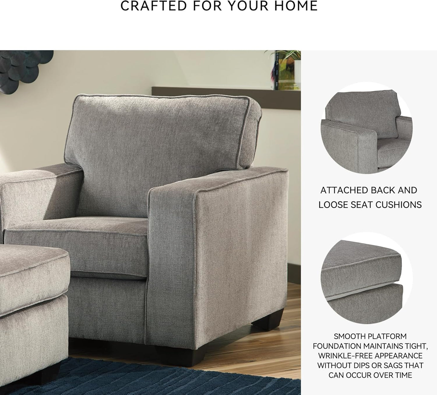 Signature Design by Ashley Altari Modern Chair, Light Gray