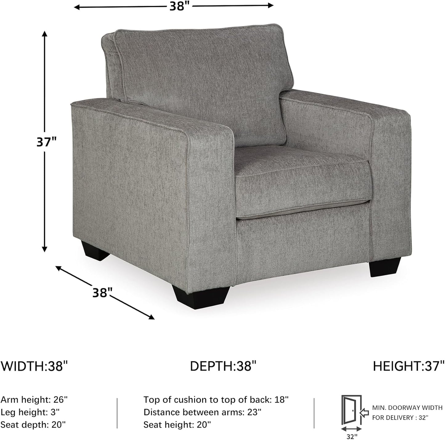 Signature Design by Ashley Altari Modern Chair, Light Gray