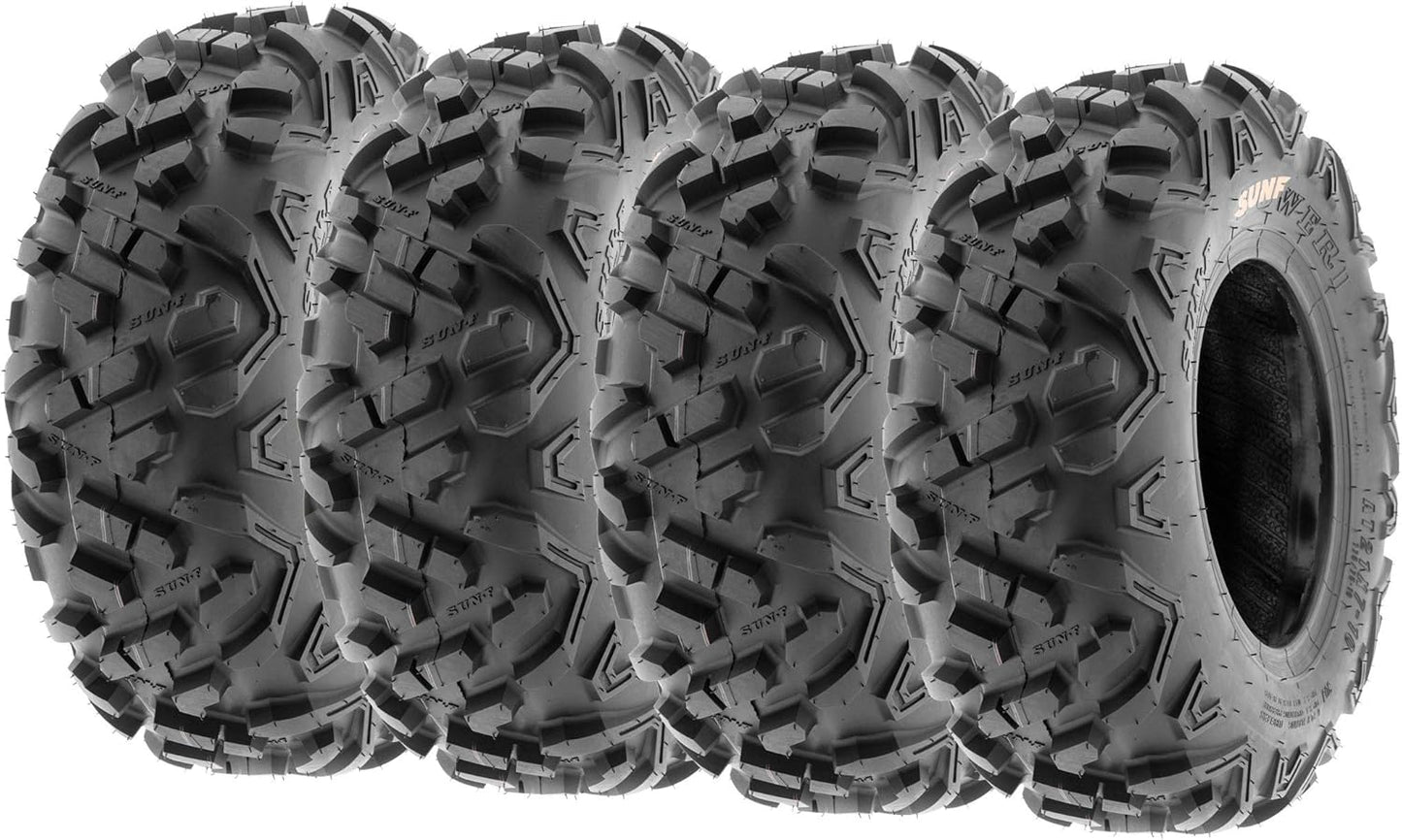 Set of 4 SunF Power.II ATV UTV Tires 23x7-10 Front & 22x10-10 Rear, All-Terrain Off Road, 6 PR, A051