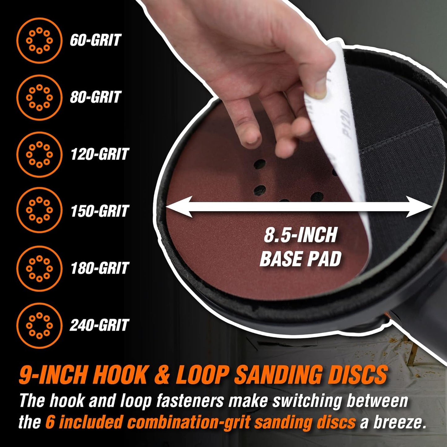 WEN Drywall Sander, Variable Speed with 15 ft. Hose (6369)