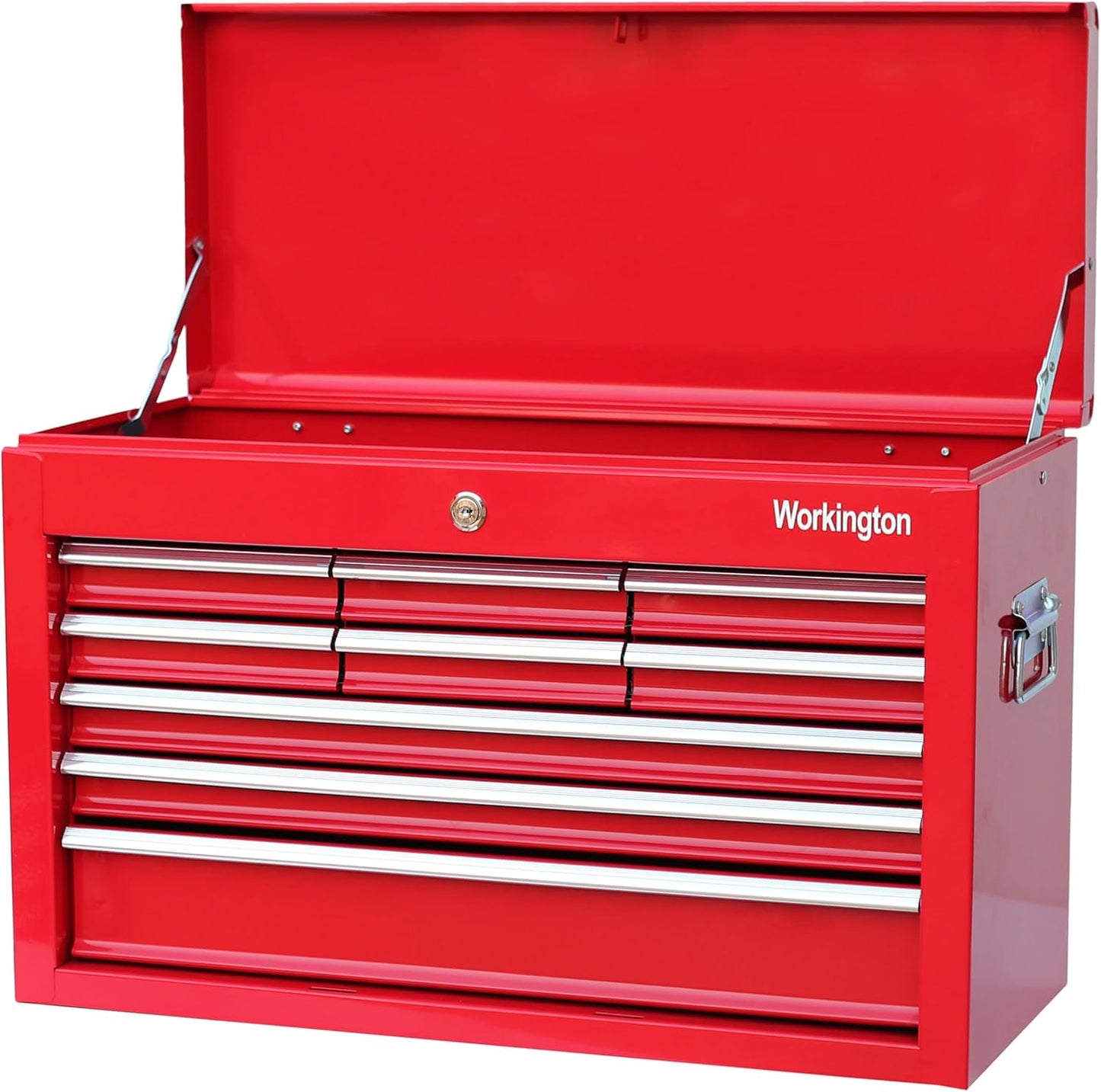 Workington Portable Metal Tool Chest with 9 Drawers, 24" 9-Drawer Tool Chest Cabinet with Ball Bearing Drawer Slides, Steel Tool Storage Box Organizer 4006 Purple