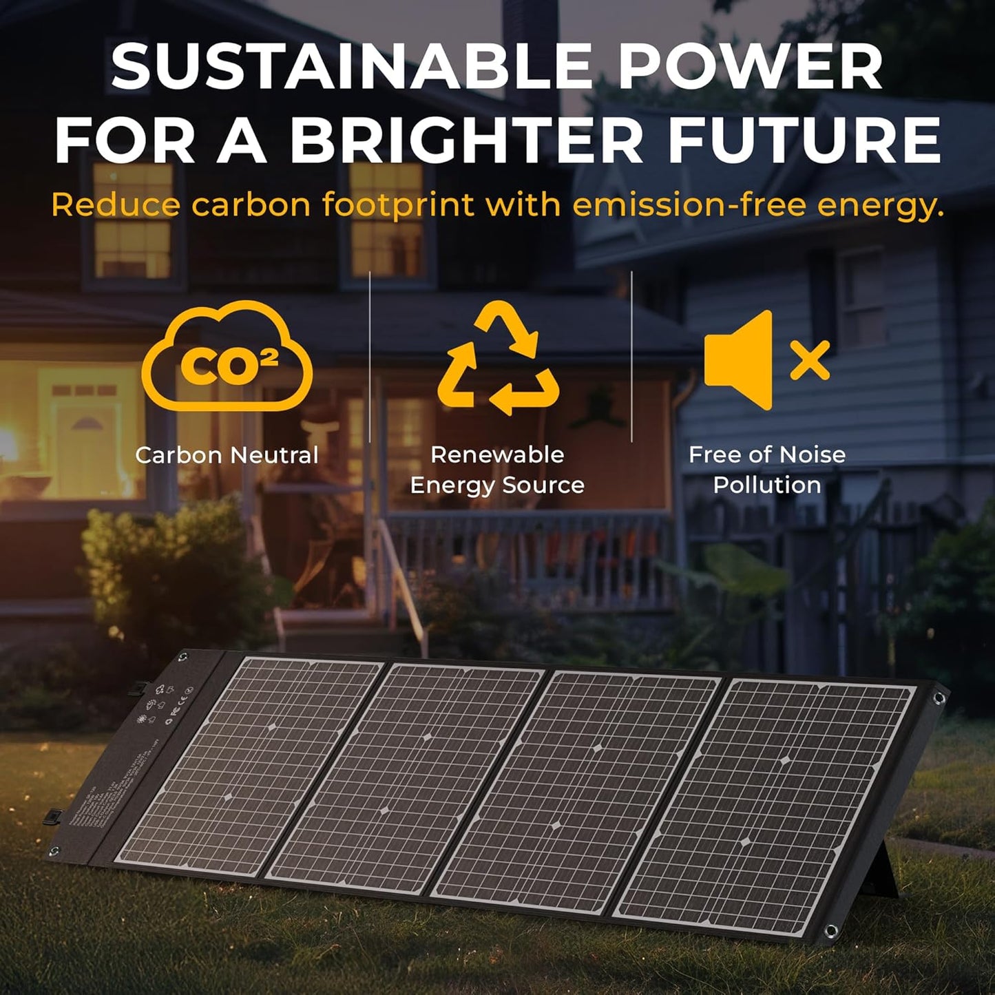 120W Portable Solar Panel & Flexible Solar Panel for Camping | 23% High Efficiency ETFE Foldable Solar Panel | Charger with USB-C & Lightweight with Emergency Power Supply