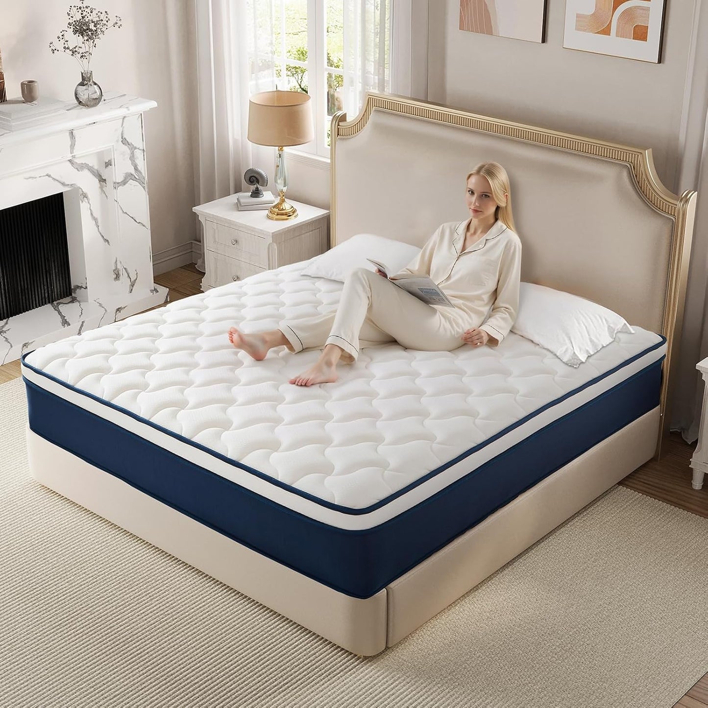12 Inch Hybrid Queen Mattress in a Box - Gel Memory Foam & Pocket Springs for Back Pain Relief, Soft & Plush Fiberglass-Free Bed, CertiPUR-US Certified, 60x80 Inches