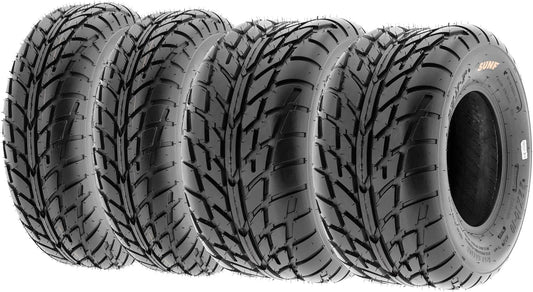 SunF A021 TT Road Go ATV UTV Flat Track & Asphalt Tires 19x6-10 Front & 225/45-9 Rear, 6 PR, Set of 4