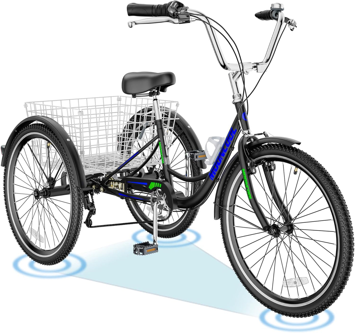 ABORON Adults Tricycle, 3 Wheels Bike for Adult, Tricycle for Adults, Double-Wall Wheel Rims, Tricycle for Women Men Exercise Outdoor Sports