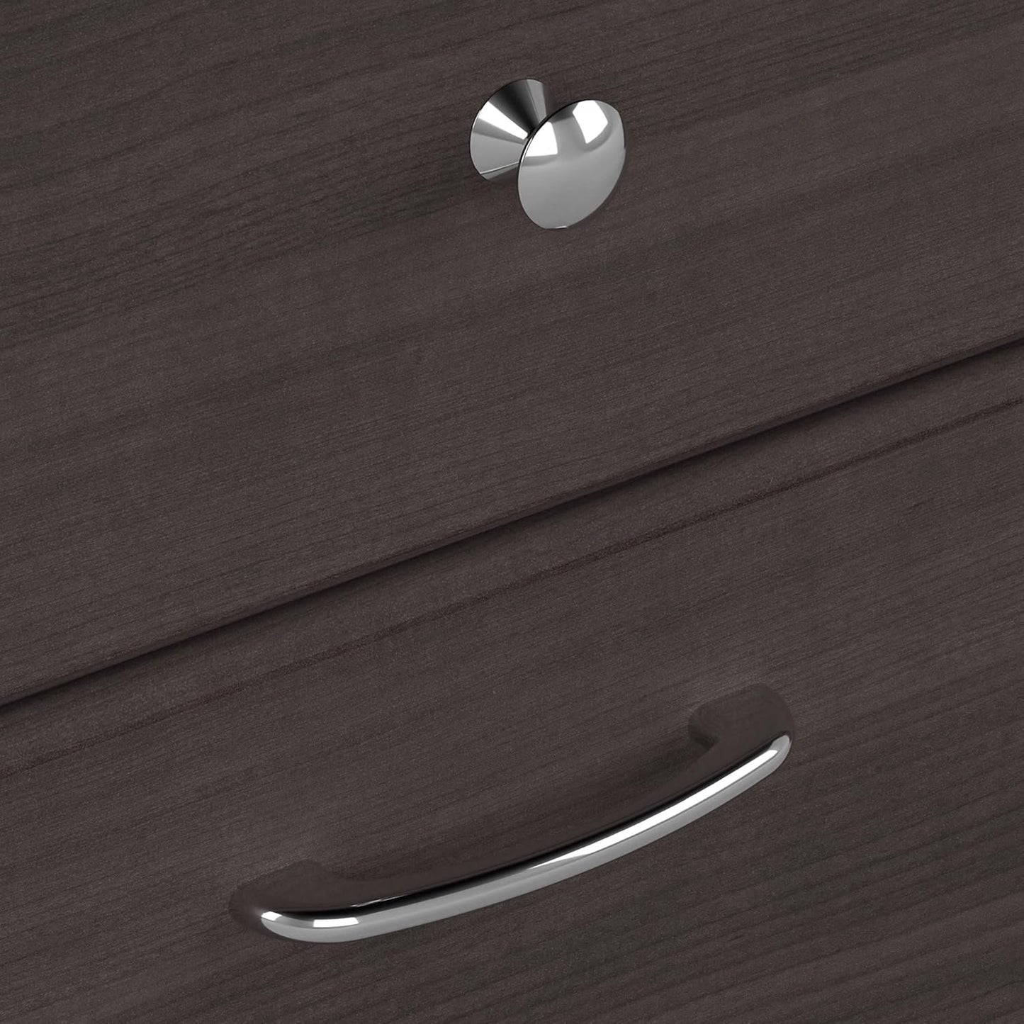 Bush Furniture Cabot 60W Office Desks for Home Office with Storage and Chrome Hardware Elegant Computer Table with Drawers, Heather Gray