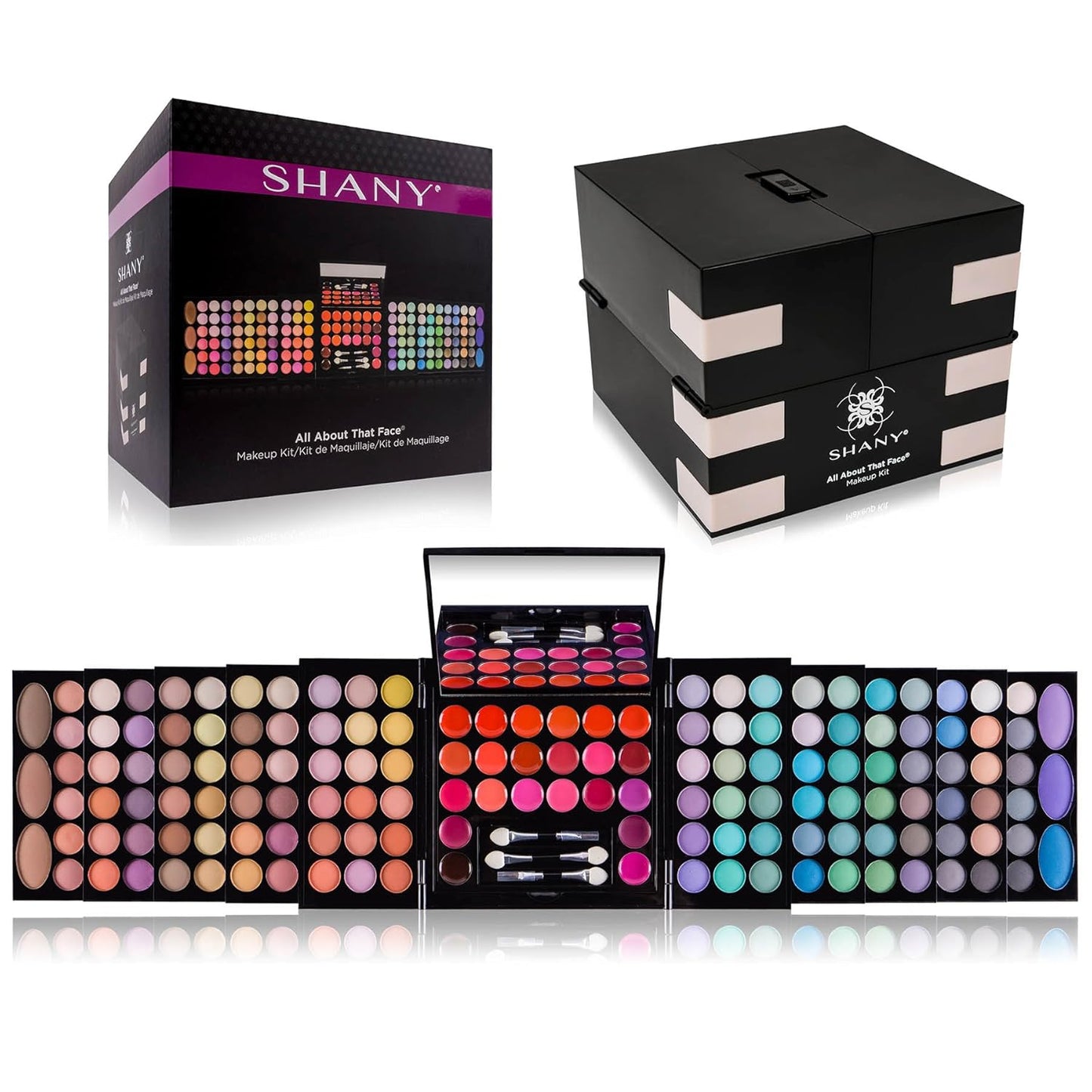 SHANY All In One Harmony Makeup Set - Ultimate Color Combination - Eyeshadows, Blush Powder, Lip-gloss Lipstick, Mini Makeup brushes, Makeup applicators, HOLIDAY GIFT IDEA - New Edition