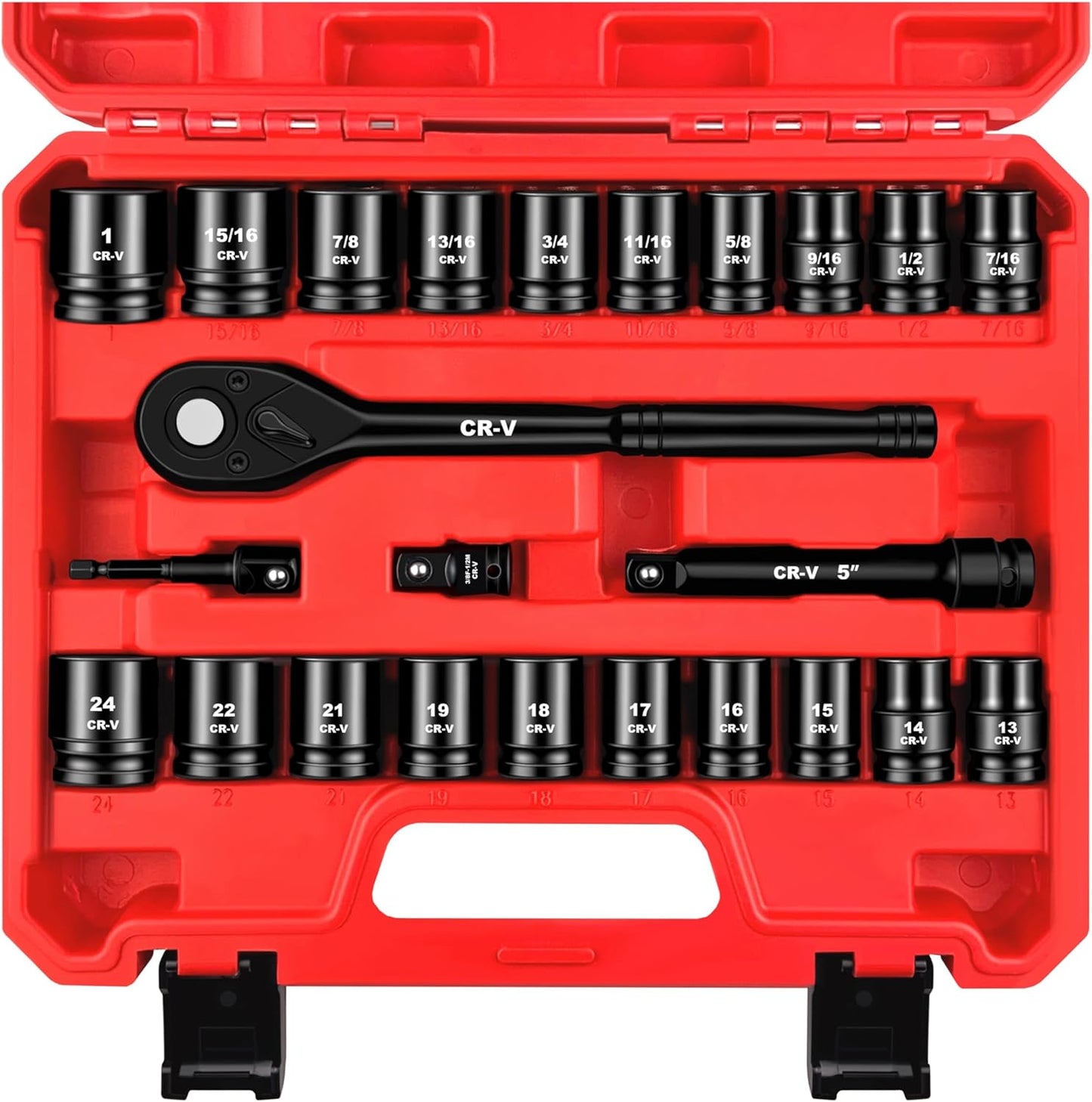 WETT 1/4" and 3/8" Drive Socket Set, 86-Piece Socket Wrench Set with Quick-Release Ratchet, Extention Bar, Adapter, 1/4" Bits, CR-V Steel, Metric/SAE, Deep/Shallow, Mirror Chrome Finish