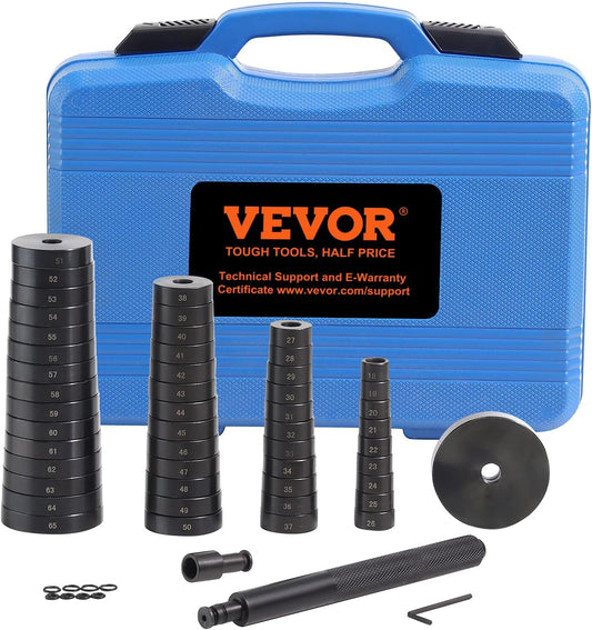 VEVOR 52PCS Custom Bushing Bearing & Seal Driver Set, Transmission Wheel Axle Bearing Race, Seal Driver Installer Remover, 18-65mm & 74mm Metric Discs Bush Removal Puller Bearing Press Tool Kit