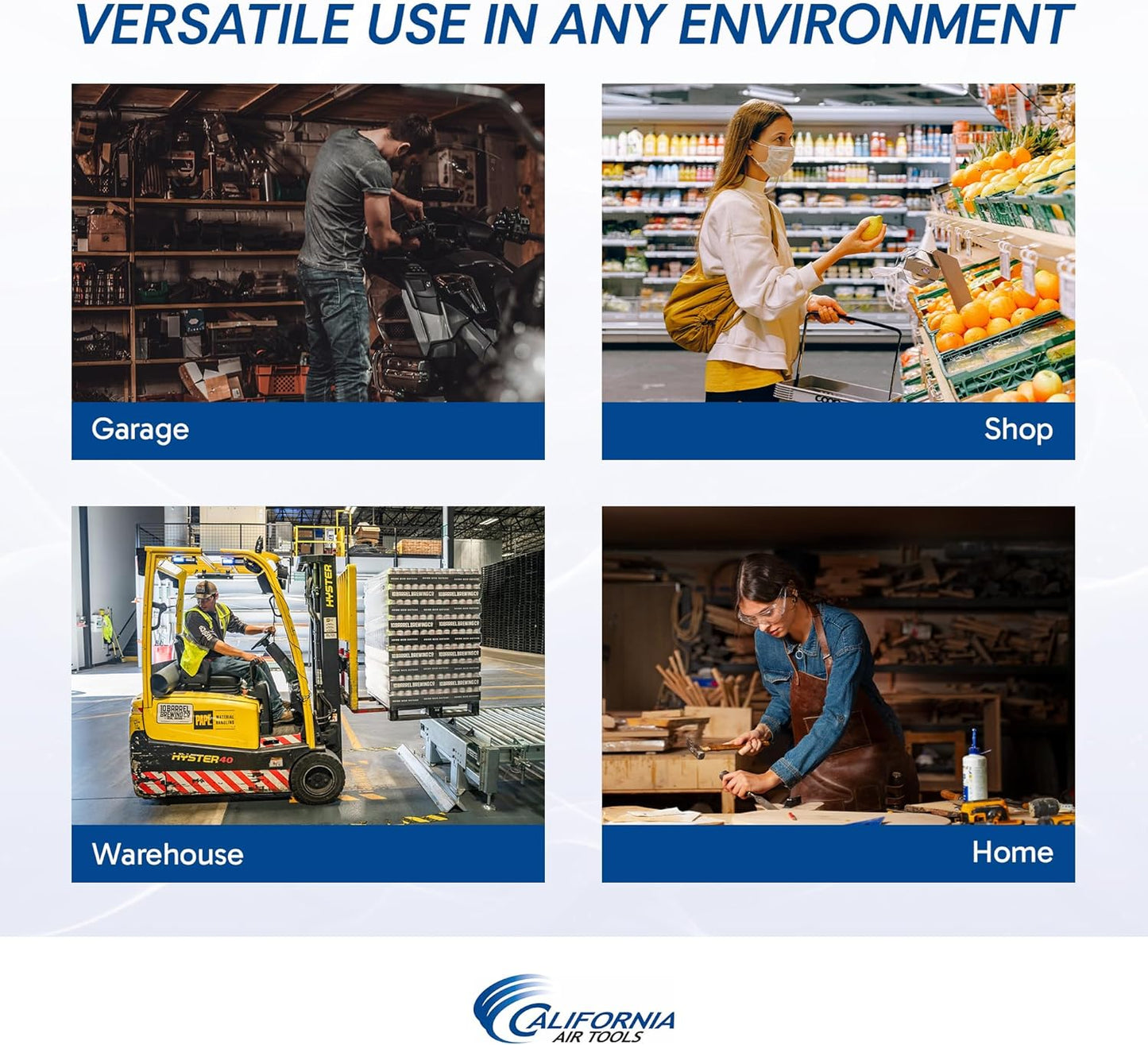 California Air Tools CAT-1510 1.0 HP Quiet, Oil-Free Air Compressor, 1.5 Gallon Tank Capacity, 75 dB Noise Level, Lightweight, Electric, Portable, for Home and Garage