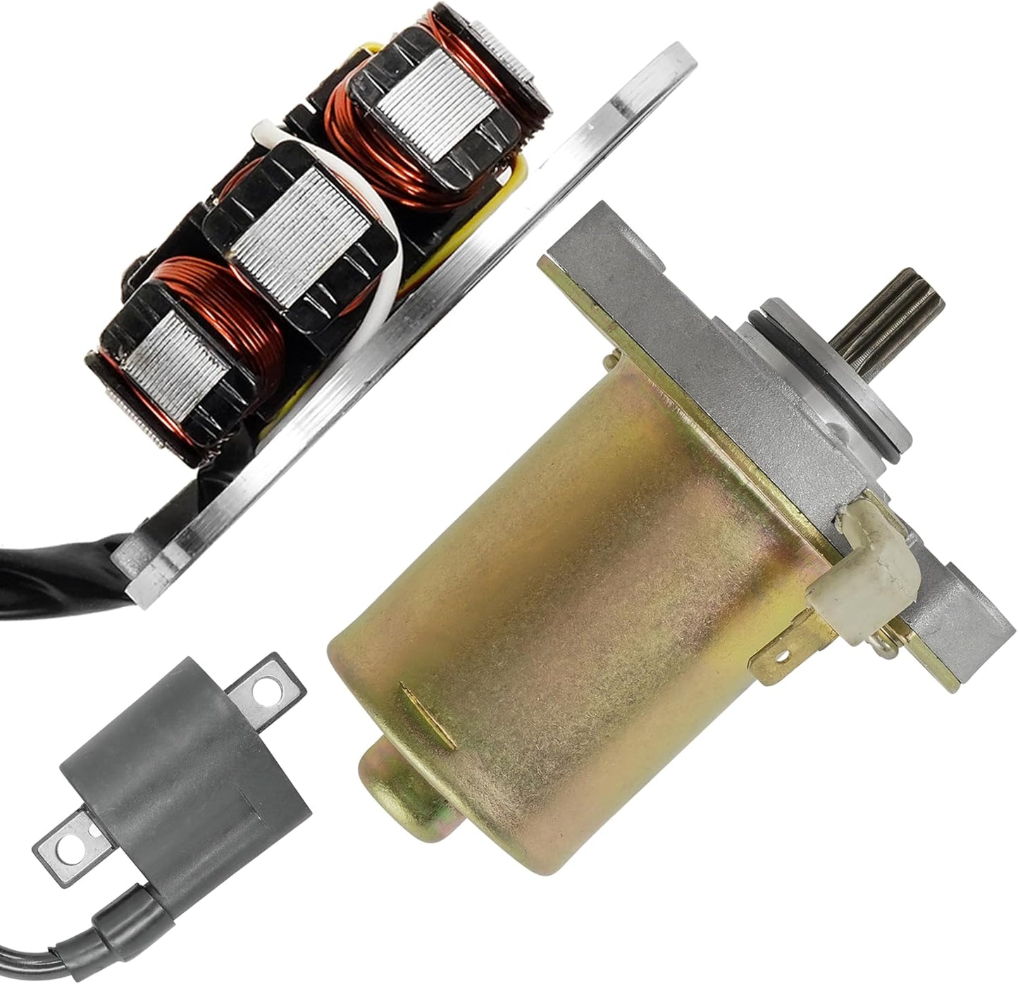 Caltric Stator & Starter & Ignition Coil Compatible With Polaris Scrambler 50 2001 2002 2003