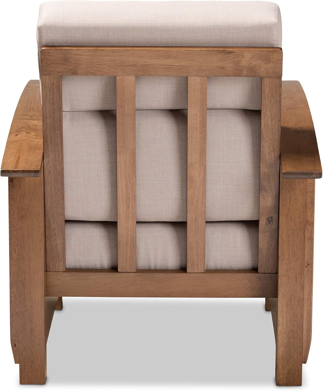 Baxton Studio Chairs, Taupe/Walnut Brown