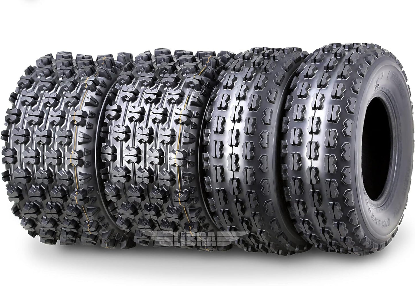WANDA (Set 4) Sport ATV Tires 22x7-11 Front & 22x10-9 Rear GNCC (Grand National Cross Country) Race Tires Compatible for Honda Recon 250 Suzuki Ozark 250