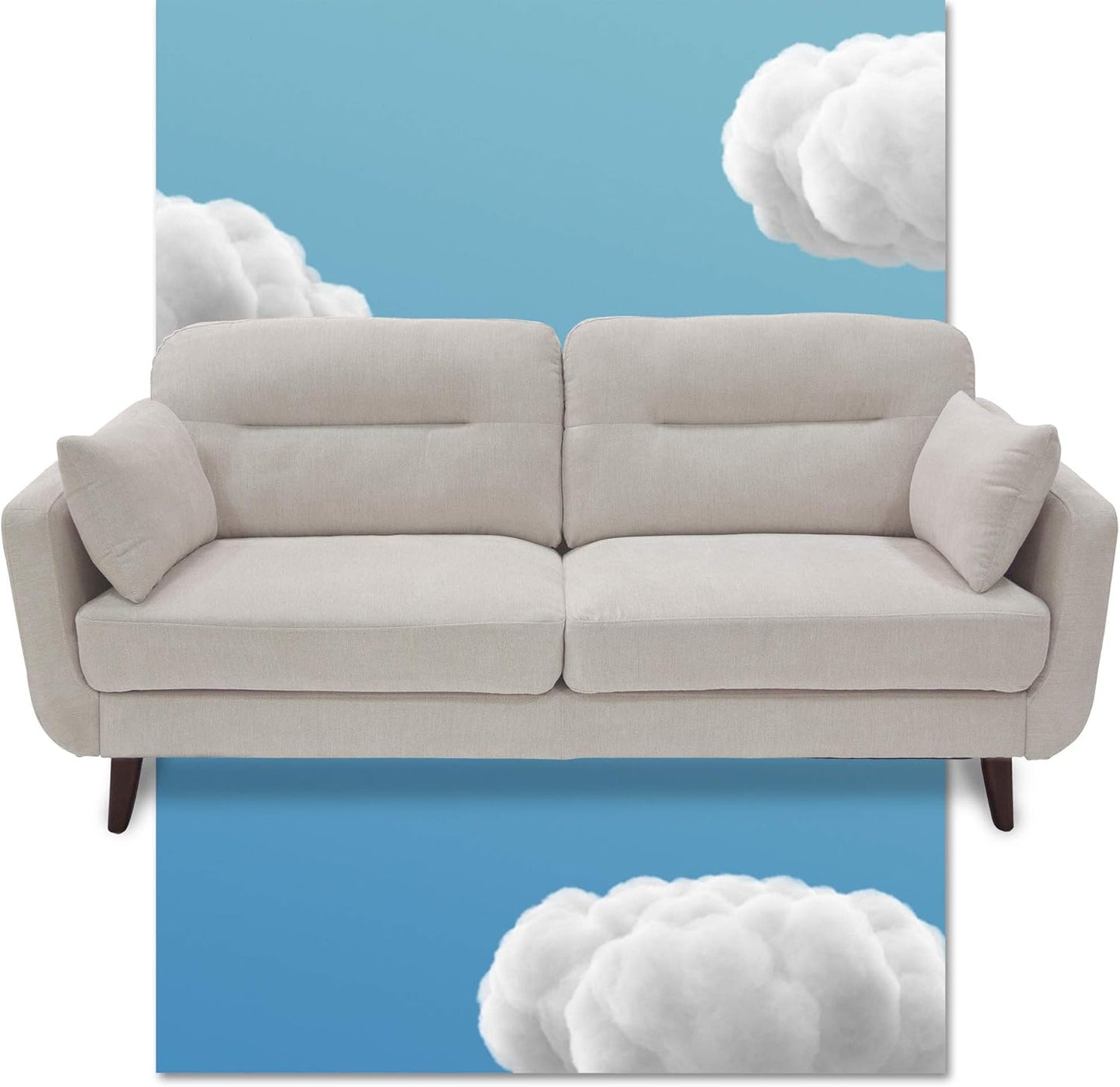 Serta Sierra Living Room Sofas Modern Design, Microfiber Upholstered Couch Ideal for Smaller Spaces Arm Chair Smoke Gray