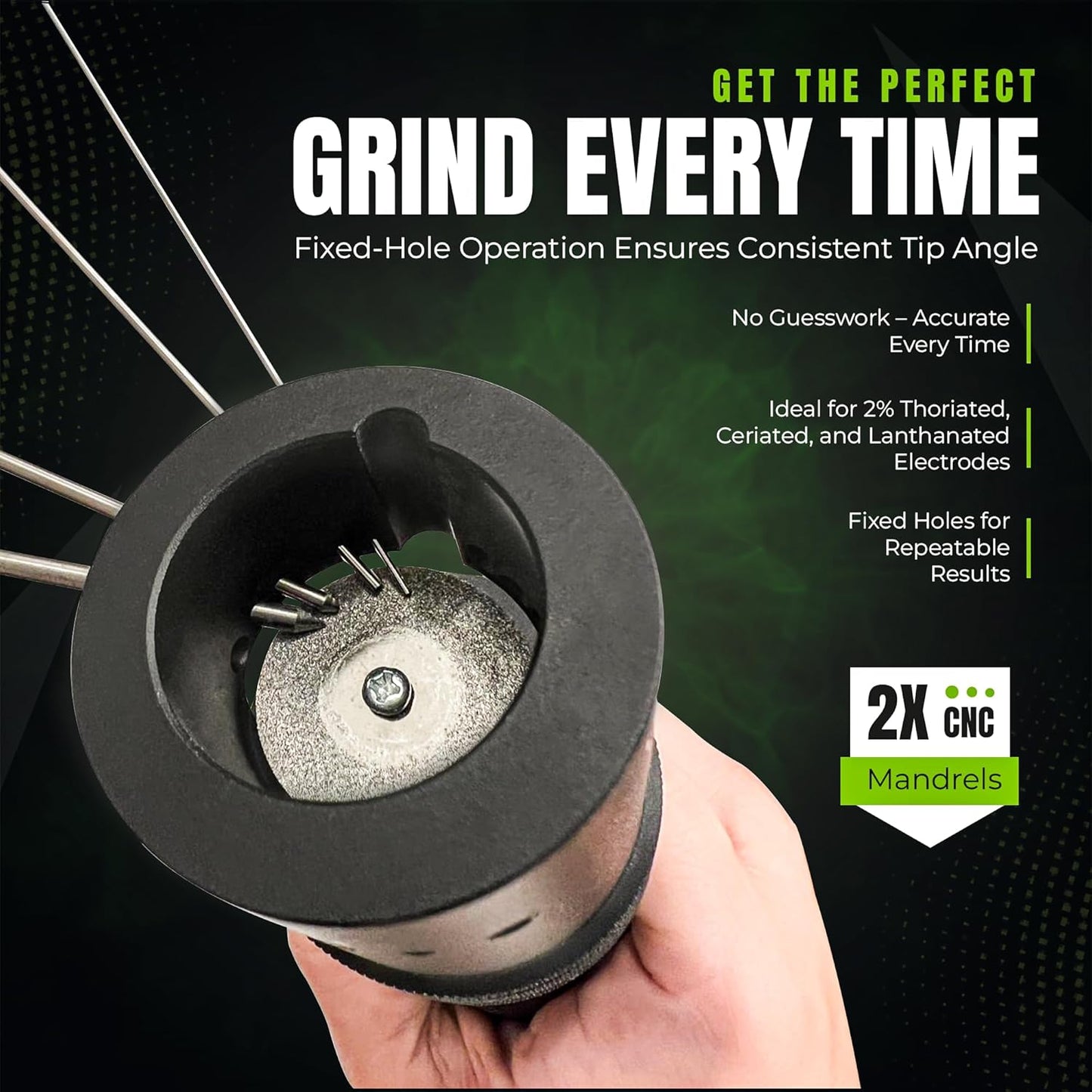 Tungsten Sharpener | 15 Sharpening Options | Hand Held Tungsten Grinder For TIG Welding | One Of The TIG Welding Accessories Every Welder Needs For Tungsten Sharpening