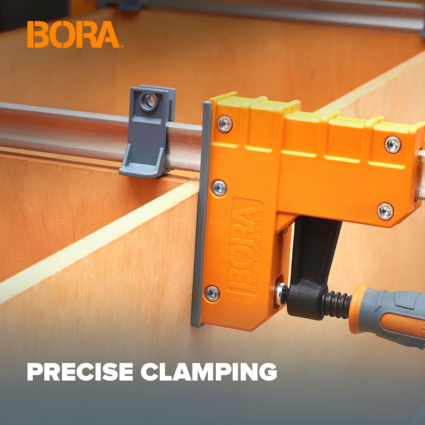 BORA 8pc Parallel Clamp Set, Includes 2 x 24" + 2 x 40" Woodworking Clamps with Rock-Solid, Even Pressure + 4 x Parallel Clamp Blocks, 571650