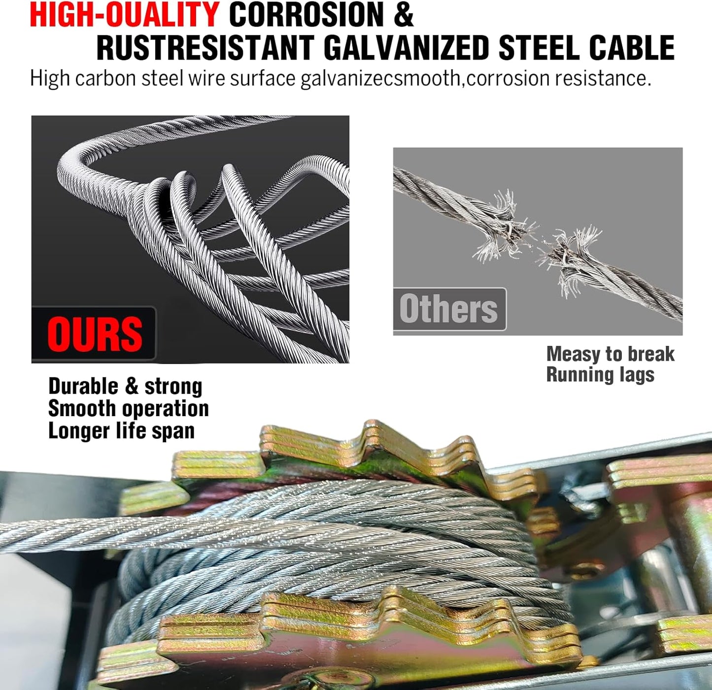 Come Along Winch - 11000 lbs/5T Pulling Capacity,12ft Steel Cable,3 Hooks,Dual Gear Power Puller,Automotive Hoist Cable Puller for Vehicle Rescue,Construction,and Farm