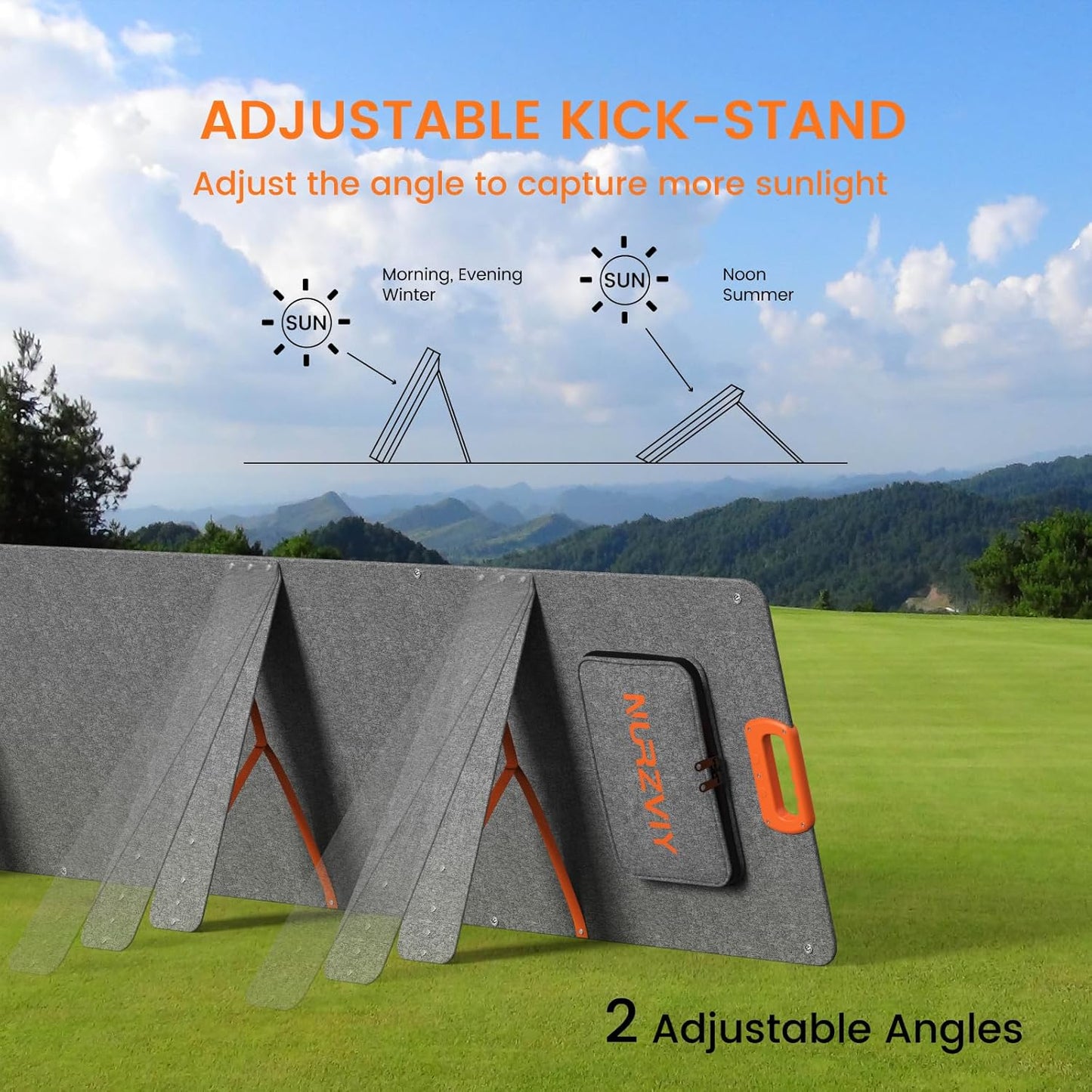 100W Portable Solar Panels, Foldable 100 Watt Solar Panel for Power Station, Folding Solar Charger with Adjustable Kickstand IP67 Waterproof & Lightweight for Camping, Outdoor, Rv