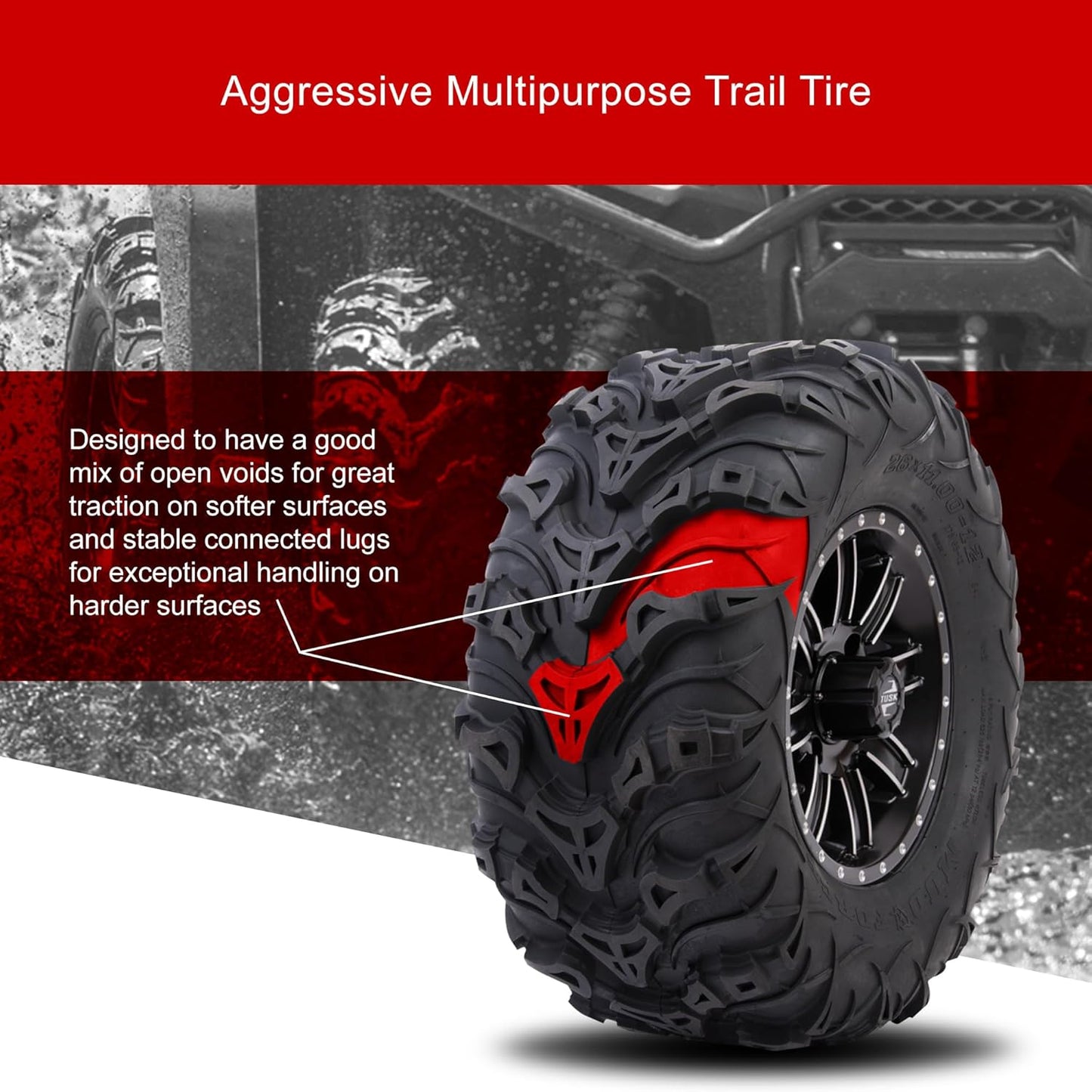 Tusk Mud Force® ATV/UTV Tire 24x8-12 x Set of 2