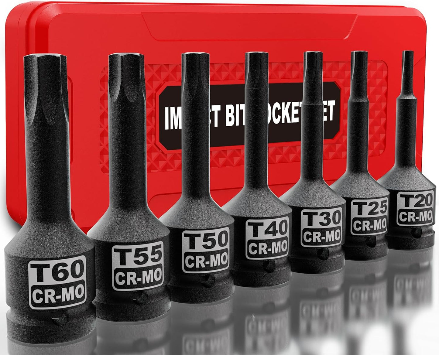 1/2" Drive Master Impact Hex Bit Socket Set, Metric & SAE, 20-Piece 1/2 Inch Drive Impact Allen Bit Socket Set, 5mm - 19mm & 1/4" - 3/4", Cr-Mo Steel, Heavy Duty Storage Case