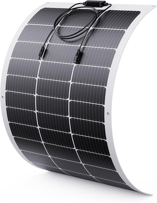 100W Flexible Solar Panel, Ultra Lightweight 100 Watt 12V Portable Solar Panel Kit, Callsun 23% High Efficiency 182 PERC IP68 Waterproof ETFE RV Solar Panels for RV Van Offgrid Living Boat (White)
