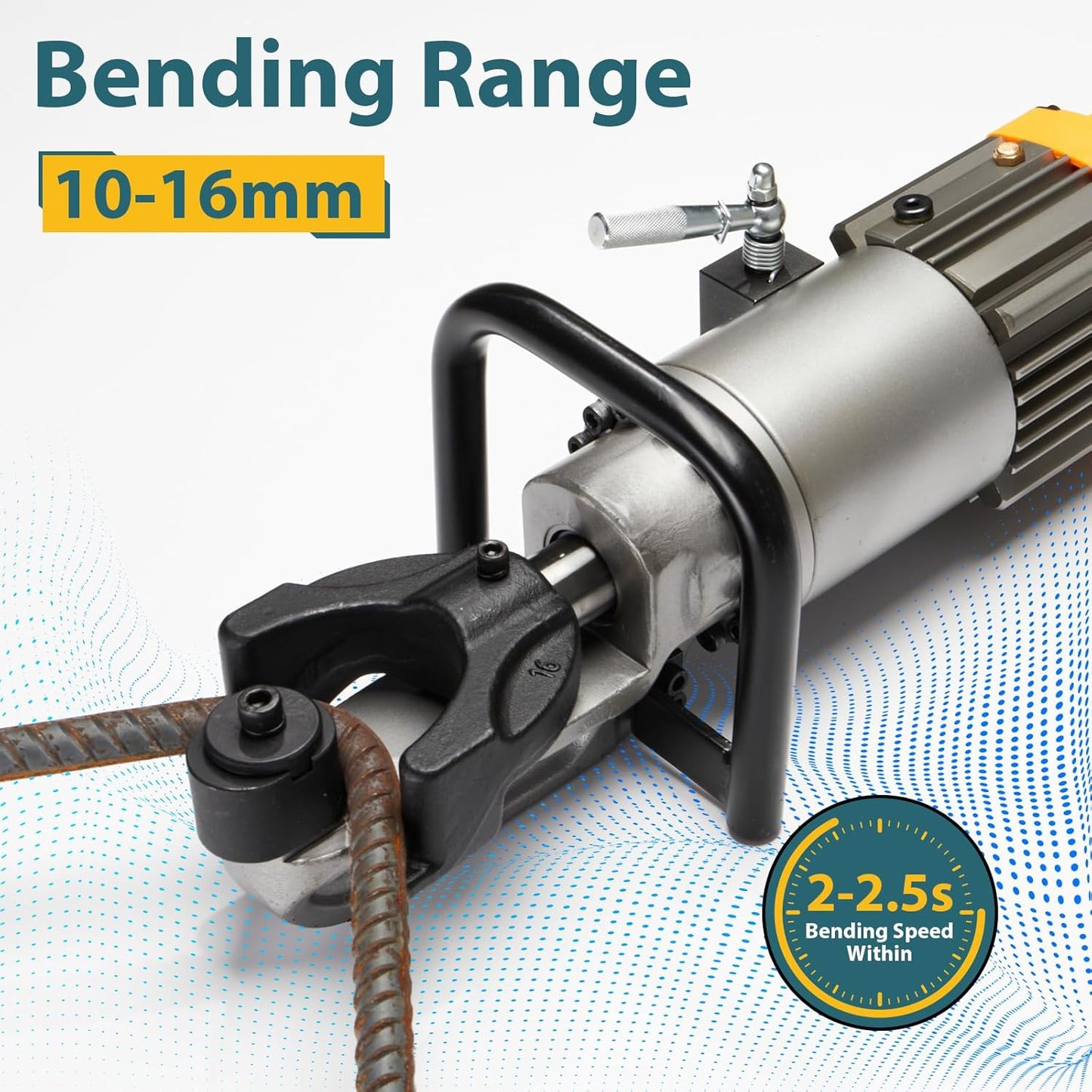 5/8" Electric Hydraulic Rebar Bender 1100W Portable Hydraulic Rebar Bending Machine [TÜV Rheinland North American Certificated] 6-16 mm Rebar within 2-2.5s Easy Bending Rebar Steel Bar HRB16