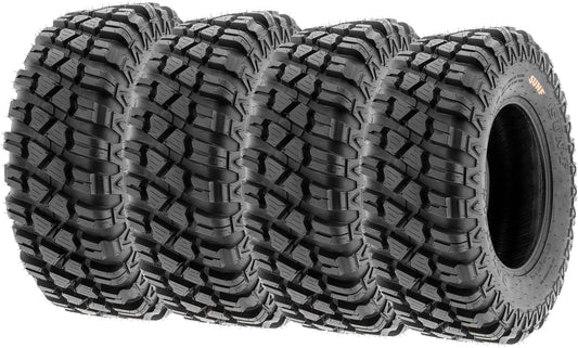 Set of 4 SunF A047 XC MX Hardpack UTV SxS Dual Sport Tires 28x10-14, 6 PR, Tubeless, all terrain off-road