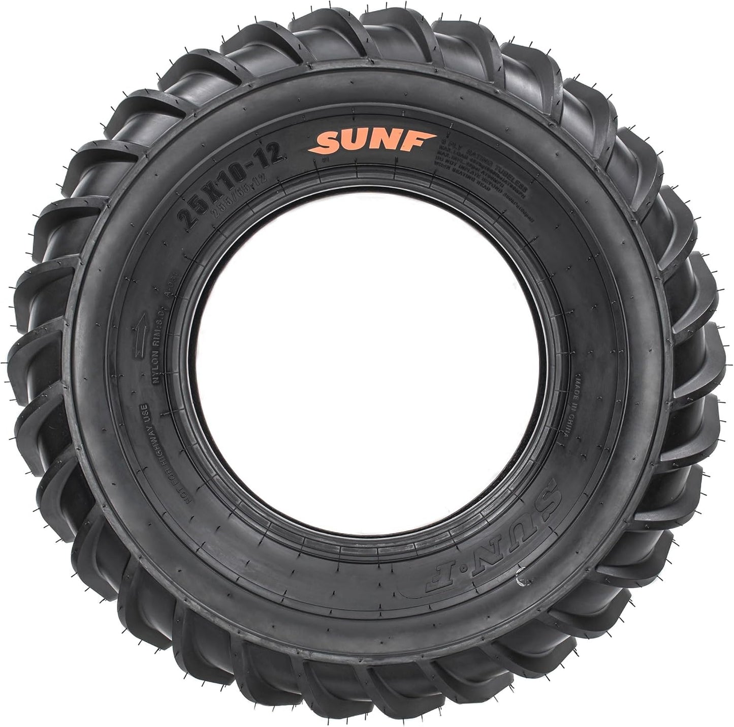 SunF 25x10-12 25x10x12 Mud Sand Tires 6 Ply Tubeless A061 [Set of 2]