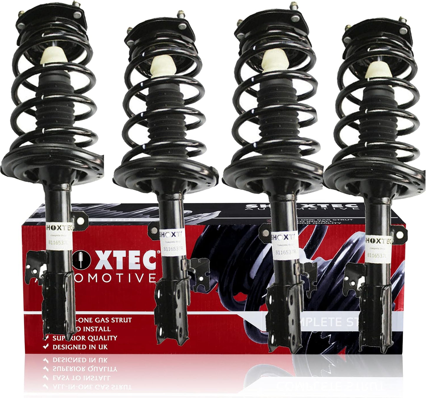 Shoxtec Full Set Complete Struts Assembly Replacement for 2004-2006 Lexus ES330 2004-2006 Toyota Camry Coil Spring Assembly Repl. part no. 172205 172206 172207 172208