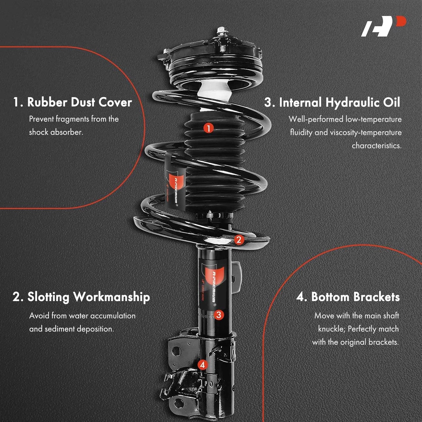 A-Premium Front Pair (2) Complete Strut and Coil Spring Assembly Compatible with Nissan Maxima 2016-2023, Driver and Passenger Side