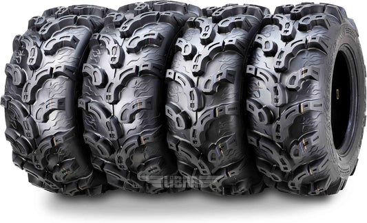 WANDA Full Set Super Lug Mud ATV tires 25x8-12 & 25x11-10 fit for 96-08 Polaris Sportsman 500