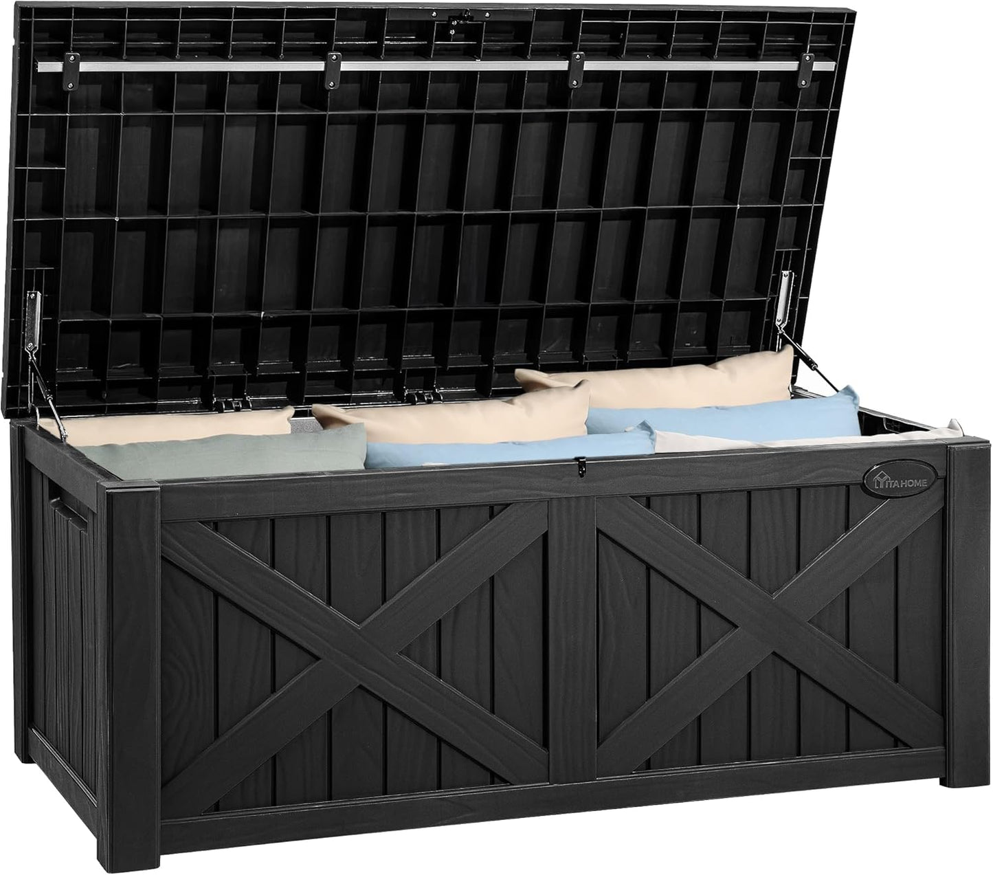 YITAHOME XXL 230 Gallon Large Outdoor Storage Deck Box for Patio Furniture, Outdoor Cushions, Garden Tools and Sports/ Pools Equipment, Weather Resistant Resin, Lockable (Taupe)