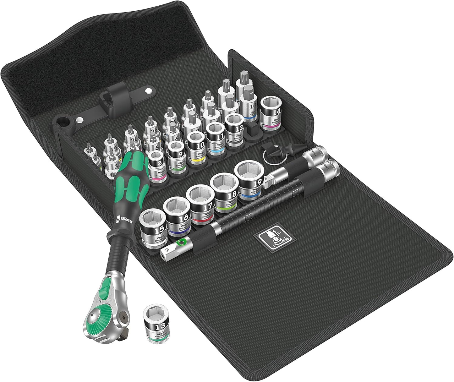 8100 SB ALL-IN ZYKLOP SPEED RATCHET SET,3/8" DRIVE,35 PC