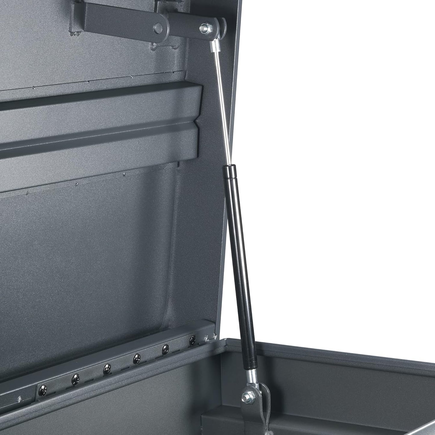 TRINITY Reinforced Steel Job Site Storage Box for Construction, Garages, Power Tools, Powder Coated Finish, 45 Inches, Gray