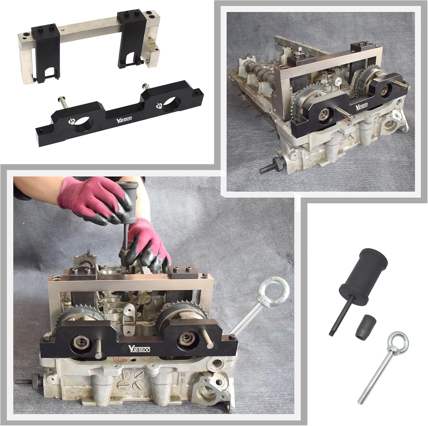 17PCS Camshaft Alignment Timing Tool Kit, Compatible with BMW N20 N26 Engine, with Flywheel Holder Tool & Balance Shaft Tool & Fuel Injector Remover Kit, 212831, 119340, 212830, 219548