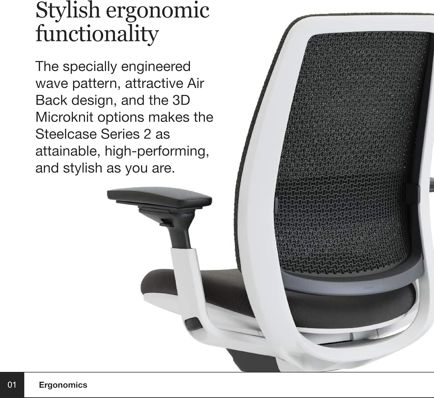 Steelcase Series 2 Office Chair - Ergonomic Work Chair with Wheels for Carpet - with Back Support, Weight-Activated Adjustment & Arm Support - Adjustable Rolling Chairs for Desk - Graphite